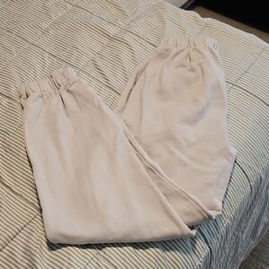 Brandy Melville Cream Track Pants Lightweight Relaxed Fit